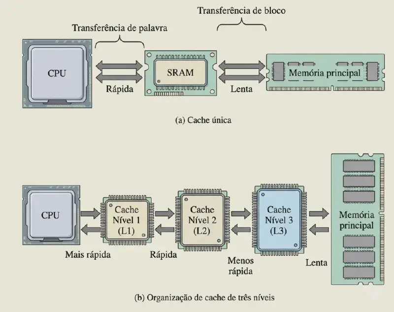 níveis de cache